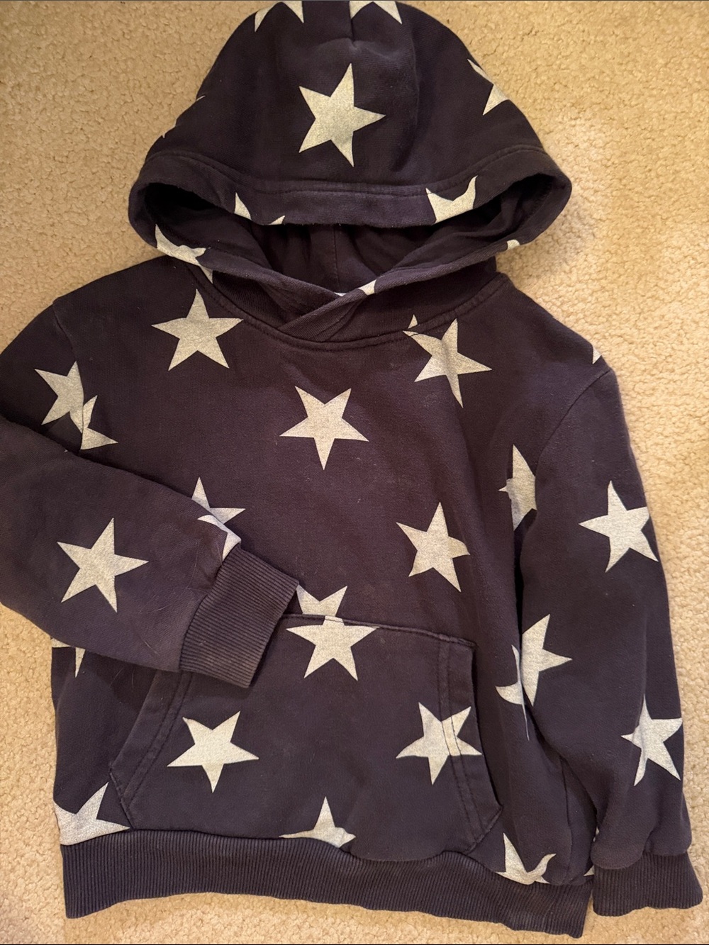 H&M Navy Hoodie with White Star Print